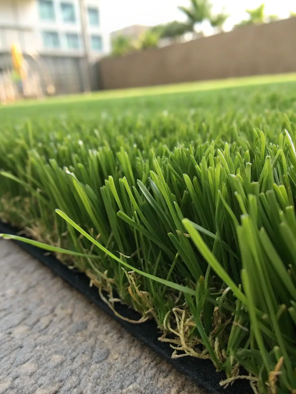 A close-up shot of the all-weather turf at Turf City Kenya, showcasing its high quality and durability, emphasizing reliable playing conditions.